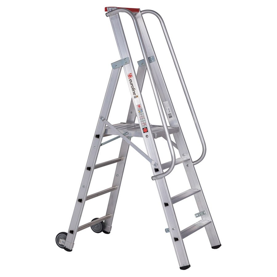 euroline 32677 PREMIUM line Alu - Stufenstehleiter mit grosser Standplattform - Topleiter