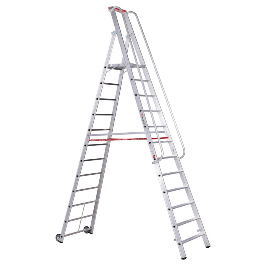 euroline 32677 PREMIUM line Alu - Stufenstehleiter mit grosser Standplattform - Topleiter