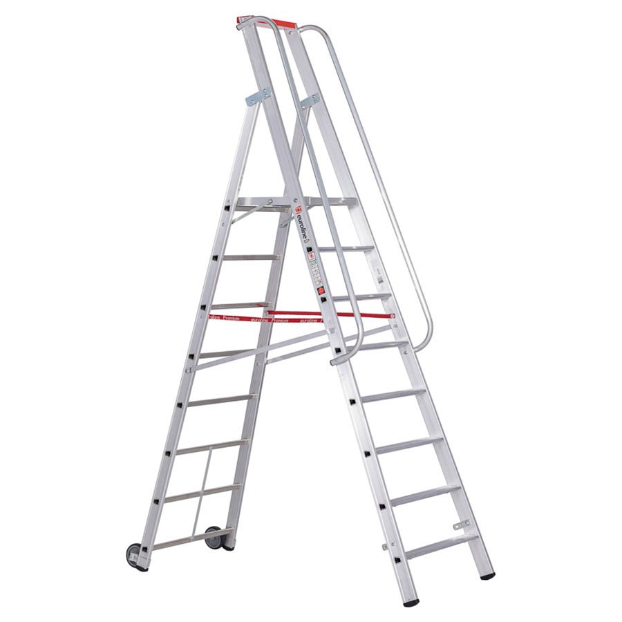 euroline 32677 PREMIUM line Alu - Stufenstehleiter mit grosser Standplattform - Topleiter