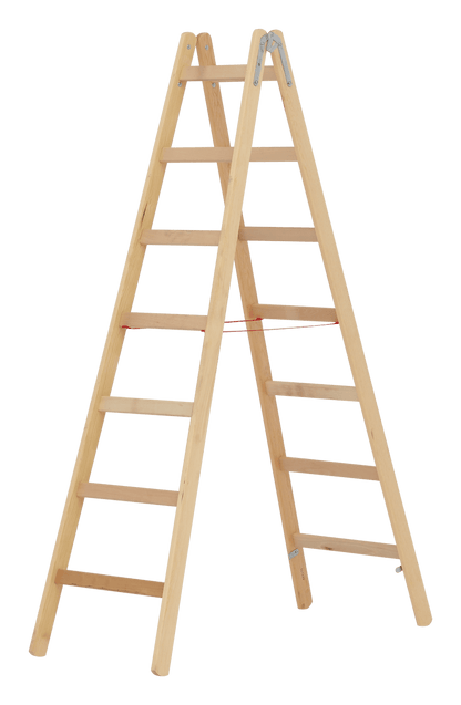 Hymer Holz - Sprossenstehleiter 71410, beidseitig begehbar - Topleiter
